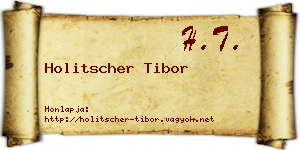 Holitscher Tibor névjegykártya